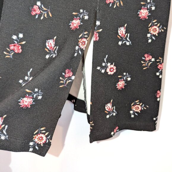 NWT LOFT | Long Sleeve Midi Dress Western Floral Print in Black | Size 0 - Picture 4 of 9